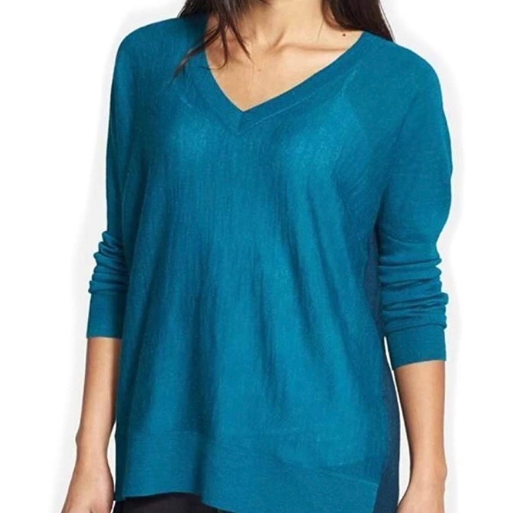 Eileen Fisher VNeck-Sweater-Royal-Alpaca